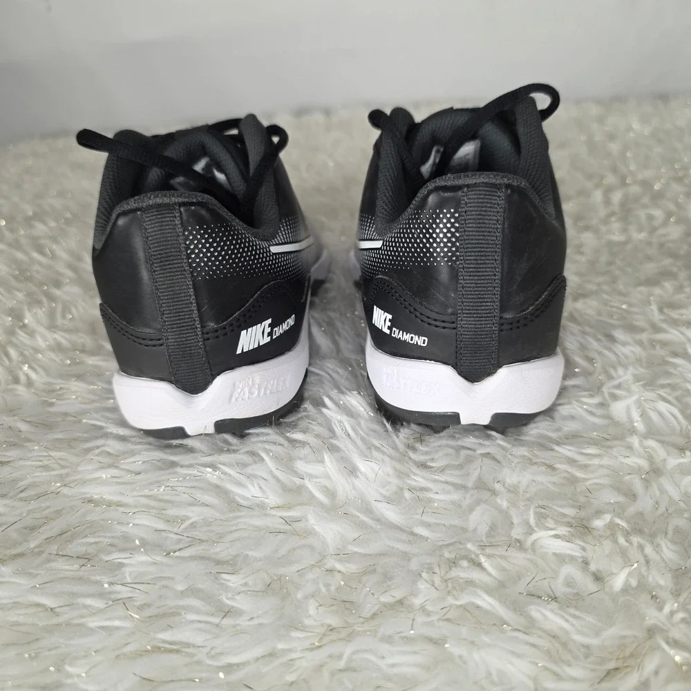 Nike Diamond Alpha Huarache NXT Baseball Cleats Black White‎ Youth 5.5Y